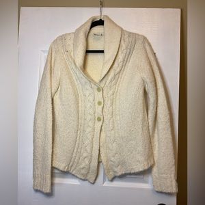 Women’s COLUMBIA SHAWL NECK 3 BUTTON CARDIGAN SWEATER CABLE
KNIT WOOL M